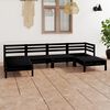 vidaXL Garden Lounge Set Black Solid pinewood Large Modular Rustic