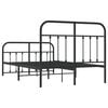vidaXL Bed Frame Black Powder-Coated Steel Small Double Bed Frame