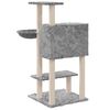 vidaXL Cat Tree Light gray Engineered wood, plush, sisal Medium Durable
