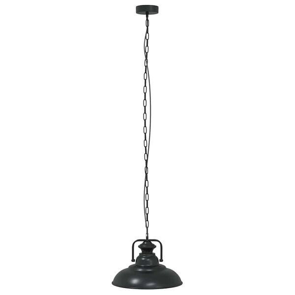 vidaXL Pendant Lamp Black Iron Medium Industrial Pendant Lamp Round
