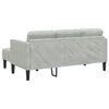 vidaXL Sofa Set with Cushion 2 pcs Light Grey Polyester