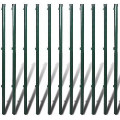 vidaXL Chain Link Fence with Posts Steel 4' 1" x 82' Green