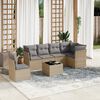 vidaXL Garden Sofa Set Beige, Light Grey