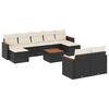vidaXL Garden Sofa Set Black, Cream white