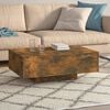 vidaXL Coffee Table Smoked Oak Engineered Wood 33.5 x 21.7 x 12.2 in