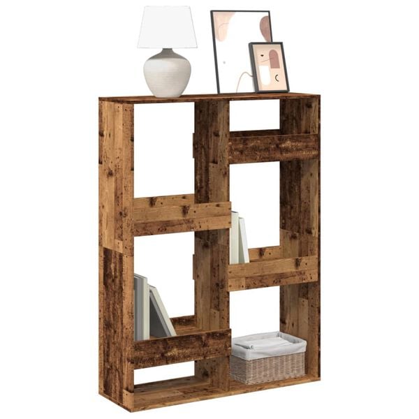 vidaXL Bookcase Old wood Engineered wood Large Bookshelf Rectangular