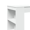 vidaXL Bar Table White Engineered wood Medium Bar Table Rectangular