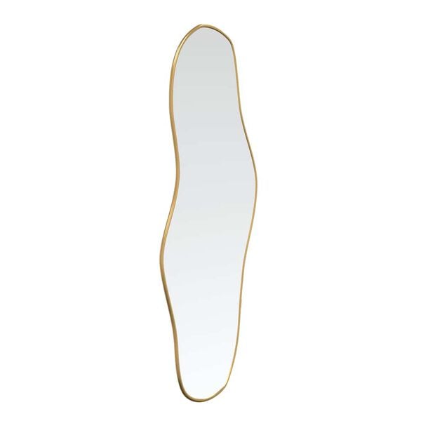 vidaXL Wall Mirror Gold Glass, PVC 35.4 x 15.7 in Wall Mirror Oblong