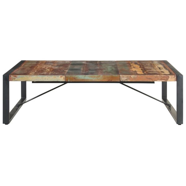 vidaXL Coffee Table Multicolour Solid reclaimed wood, Powder-coated steel