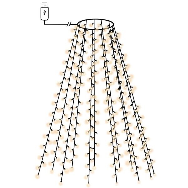 vidaXL Tree Light Cold white PVC Fits 59.1 in trees Decorative Inlays