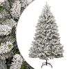 vidaXL Artificial Hinged Christmas Tree Green and white PVC and metal