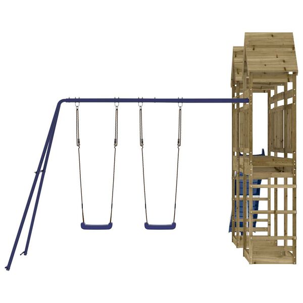 vidaXL Outdoor Playset Natural wood, Blue Treated wood - Pine, Polypropylene