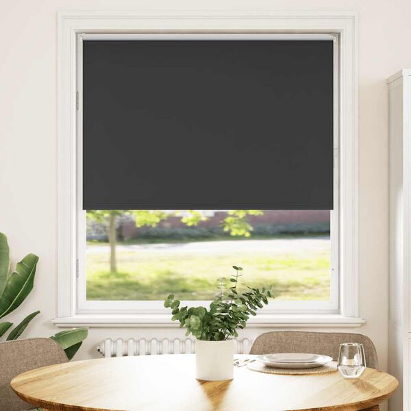 vidaXL Roller Blind Black 100% Polyester 35.4 x 68.9 in