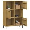 vidaXL Bookcase Brown Solid pine wood, Metal Medium Bookcase