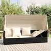 vidaXL Outdoor Lounge Bed Black, Cream White