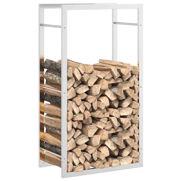 vidaXL Firewood Rack 19.7"x11"x37" Stainless Steel