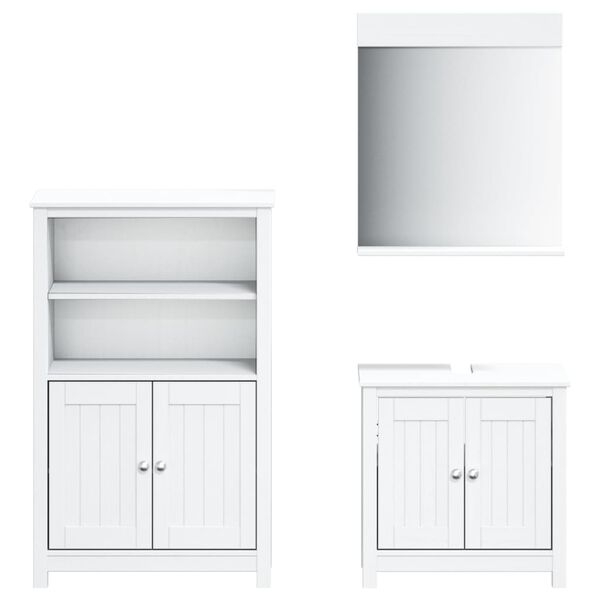 vidaXL Bathroom Furniture Set White Solid pine wood Medium