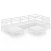 vidaXL Garden Lounge Set White Solid pinewood Standard Modular Rustic