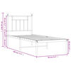 vidaXL Bed Frame White Powder-Coated Steel Small Single Bed Frame