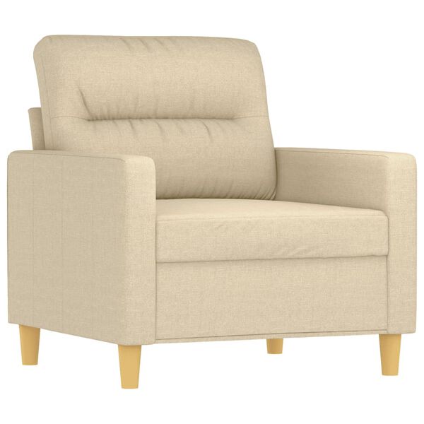 vidaXL Sofa Chair With Footstool Cream