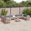 vidaXL Garden Sofa Set Reddish-brown Solid Douglas fir wood Large