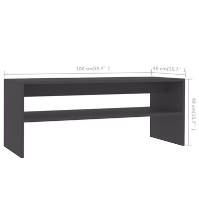 vidaXL Coffee Table Gray 39.4"x15.7"x15.7" Engineered Wood
