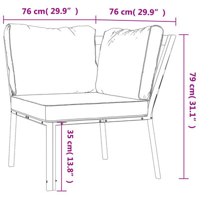 vidaXL Patio Chair with Sand Cushions 29.9"x29.9"x31.1" Steel