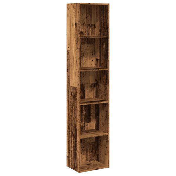 vidaXL Bookcase Old wood Engineered wood Medium Bookcase Rectangular