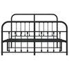 vidaXL Bed Frame Black Powder-coated steel Double Bed Bed Frame