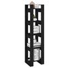 vidaXL Book Cabinet Black Solid Pine Wood Medium Book Cabinet