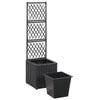 vidaXL Raised Bed Black Poly Rattan, Plastic 11.8 x 11.8 x 42.1 in
