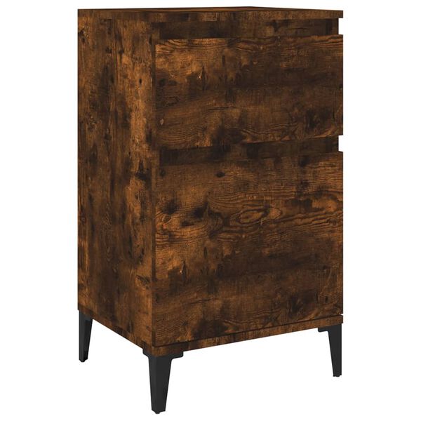 vidaXL Bedside Cabinet Smoked Oak Engineered wood Small Storage