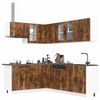 vidaXL Kitchen Cabinet Set Smoked Oak Engineered Wood, Glass Medium