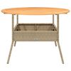 vidaXL Garden Table Beige Poly Rattan Ø43.3 x 28.0 in Durable