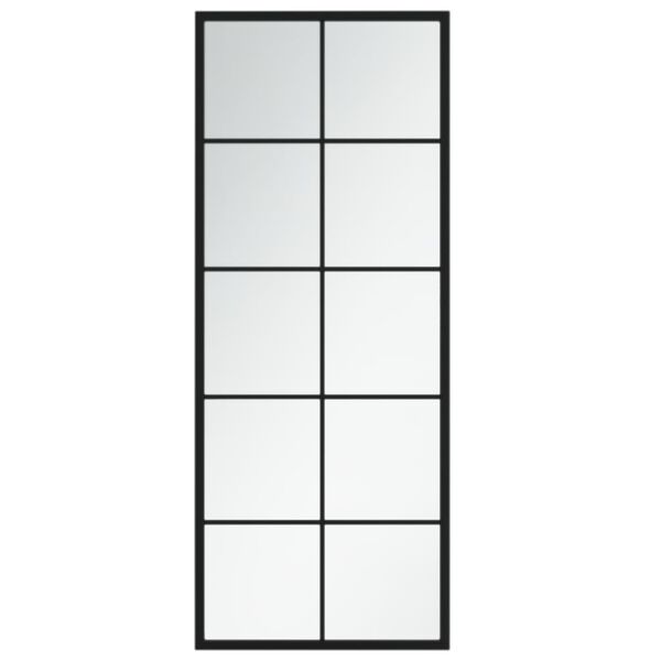vidaXL Mirror Black Metal, Glass Mirror Rectangular Traditional