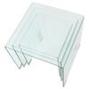 vidaXL Nesting Table Set Set of 3 Clear Tempered safety glass Small