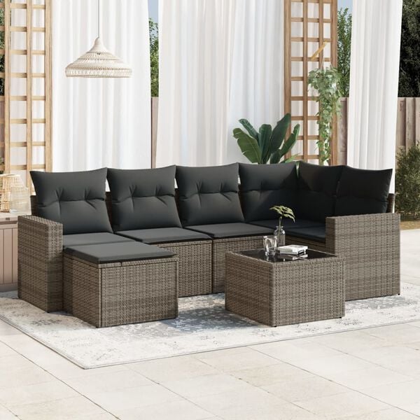 vidaXL Garden Sofa Set Grey