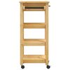 vidaXL Kitchen Trolley MONZA 18.9"x15.7"x34.8" Solid Wood Pine