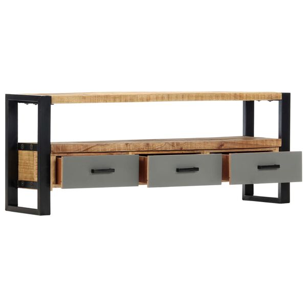 vidaXL TV Cabinet Natural Mango Wood and Black
