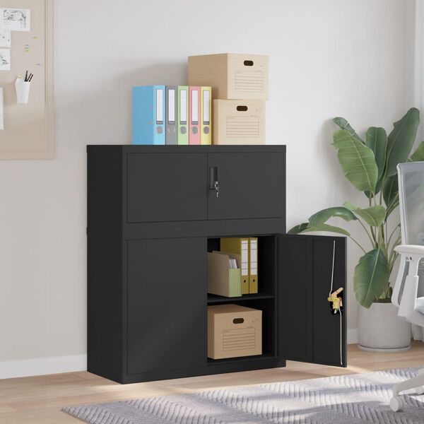 vidaXL File Cabinet Black 35.4x15.7x43.3" Steel