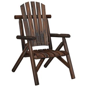 vidaXL Garden Chair Burned wood look Solid Spruce Wood Standard Durable