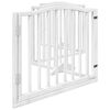 vidaXL Dog Gate Set of 4 White Poplar Wood 126.0 in Total Length