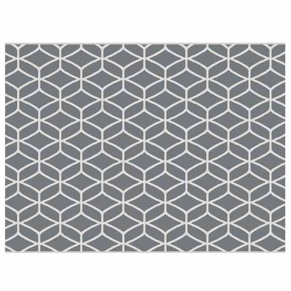 vidaXL Outdoor Rug ARAKIL grey and white 118.1" x 157.5" PP
