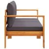 vidaXL Garden Sofa Dark grey Solid acacia wood 2-seater Modular