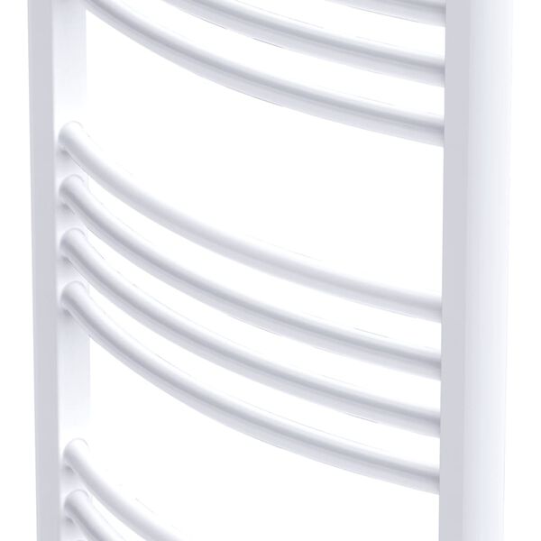 vidaXL Bathroom Radiator Central Heating Towel Rail Curve 19.69 x 45.67" Side & Middle Connector