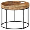 vidaXL Coffee Table Brown and black Solid mango wood and powder-coated steel