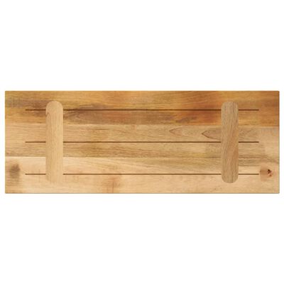 wooden cutting board with two slots and rounded handles