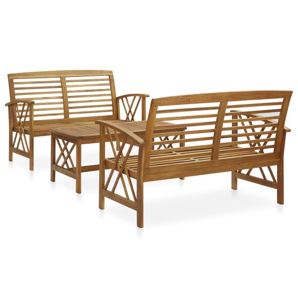 vidaXL Garden Lounge Set Natural Wood Solid Acacia Wood Medium Durable