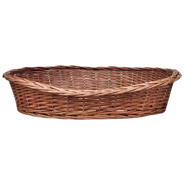 vidaXL Dog Basket Natural Willow Medium Lightweight Dog Basket Oval