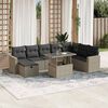 vidaXL Garden Sofa Set Light Grey PE Rattan Large Modular